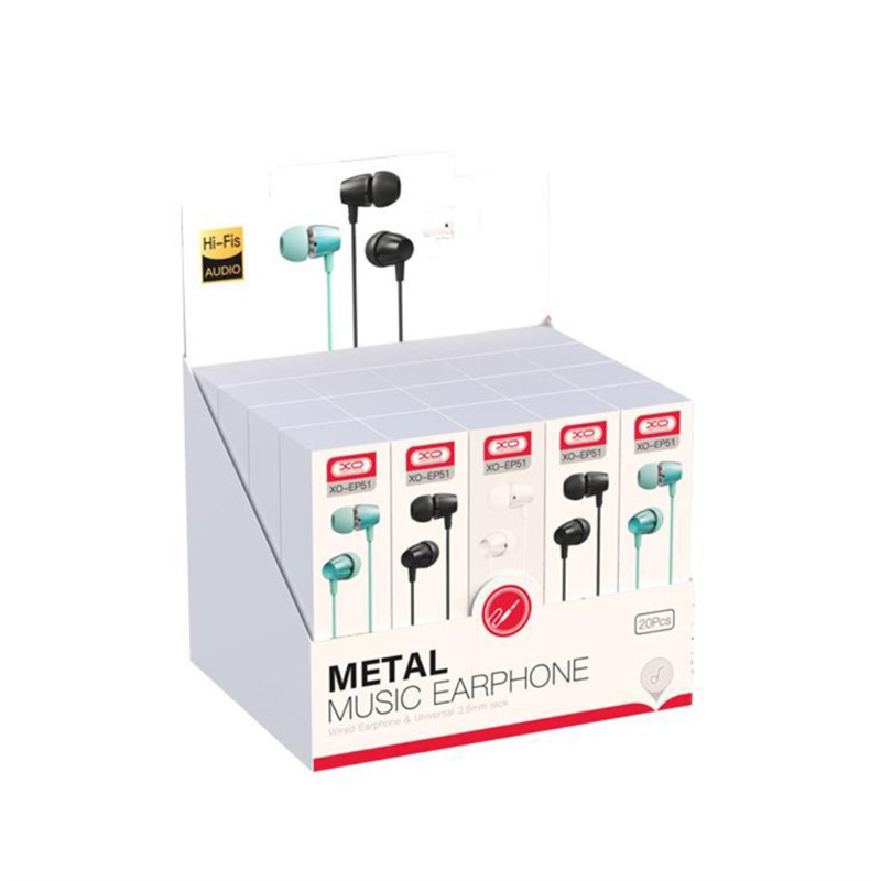 XO EP51 METALNE SLUŠALICE U UHO BIJELA